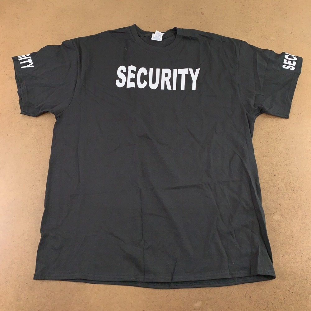 Delta Pro Weight Men's XL Black White SECURITY Short Sleeve Crew Neck Tee New